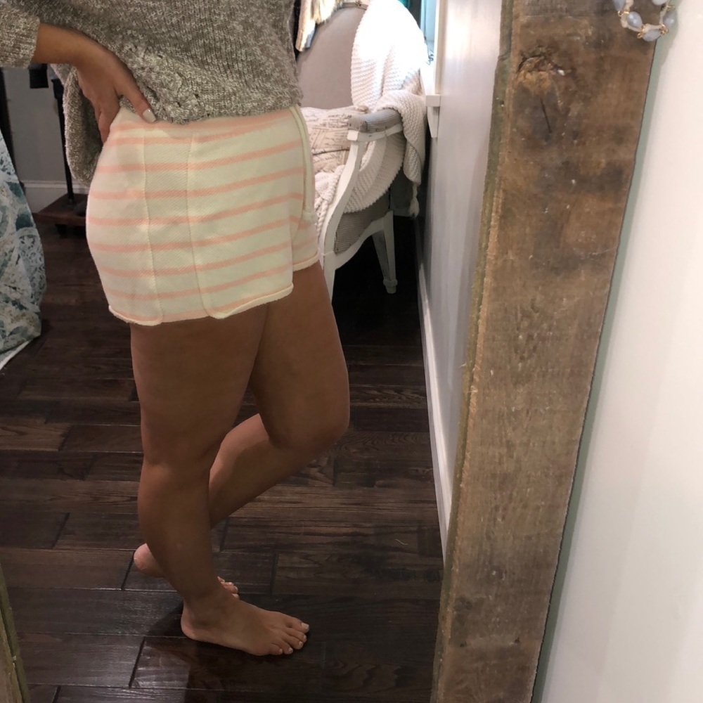Old navy pink striped large cozy lounge shorts